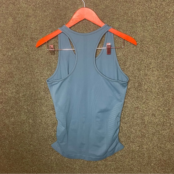 Athleta Womens Tank Top Racerback Rushed Sides Nylon/Spandex Deep Teal Size M - Picture 4 of 5